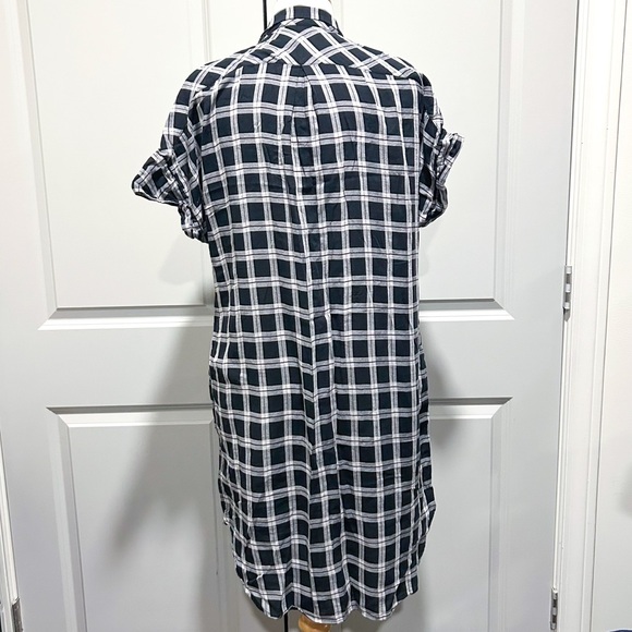 Rag & Bone Cooper Black Grey Plaid Shirt Dress Mini – Size Medium - Picture 6 of 13